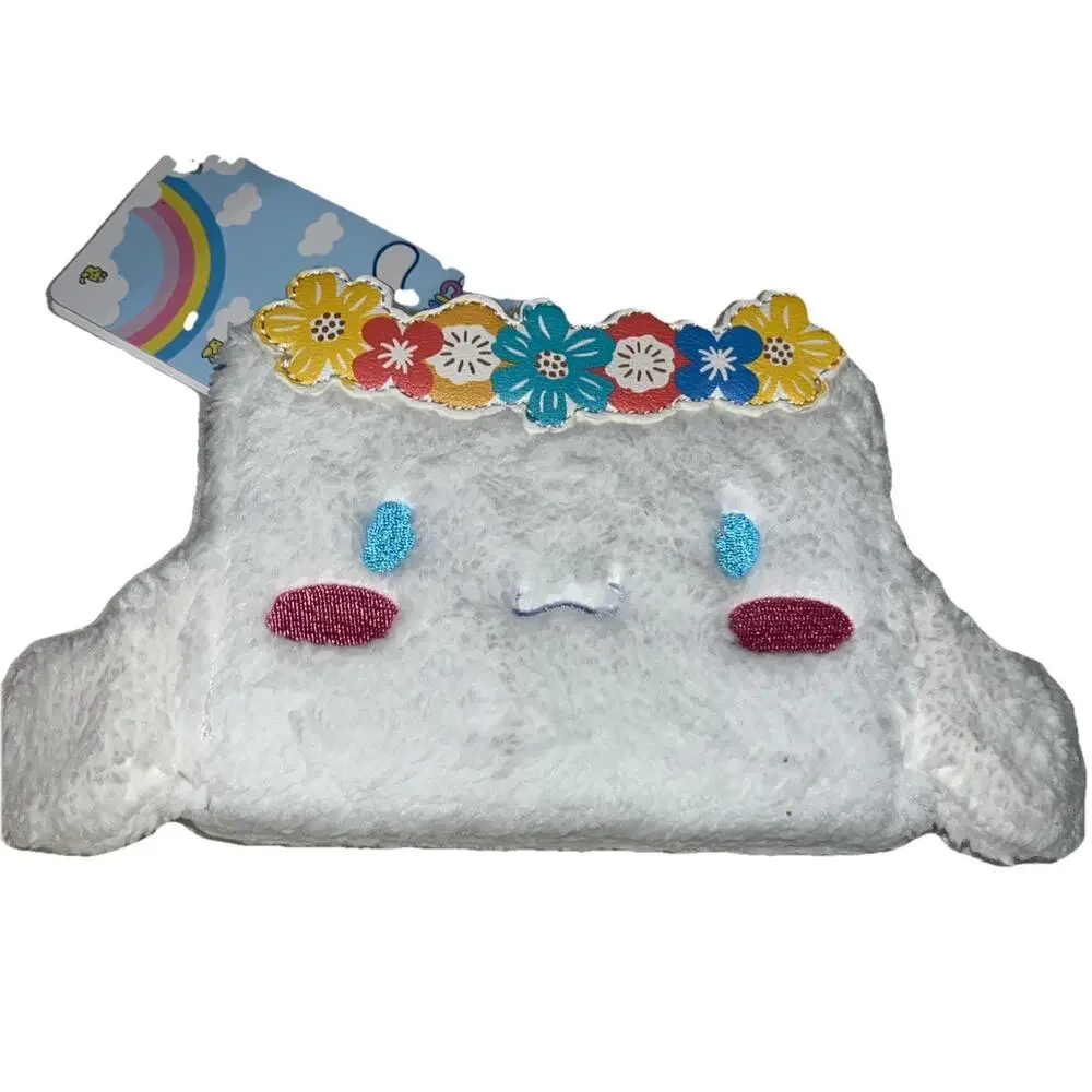 Loungefly Sanrio CINNAMOROLL Flower Crown Fuzzy Plush Zip Around Wallet NWT New - Picture 5 of 8